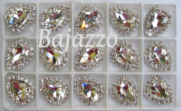Strass Tropfen crystal eingefasst